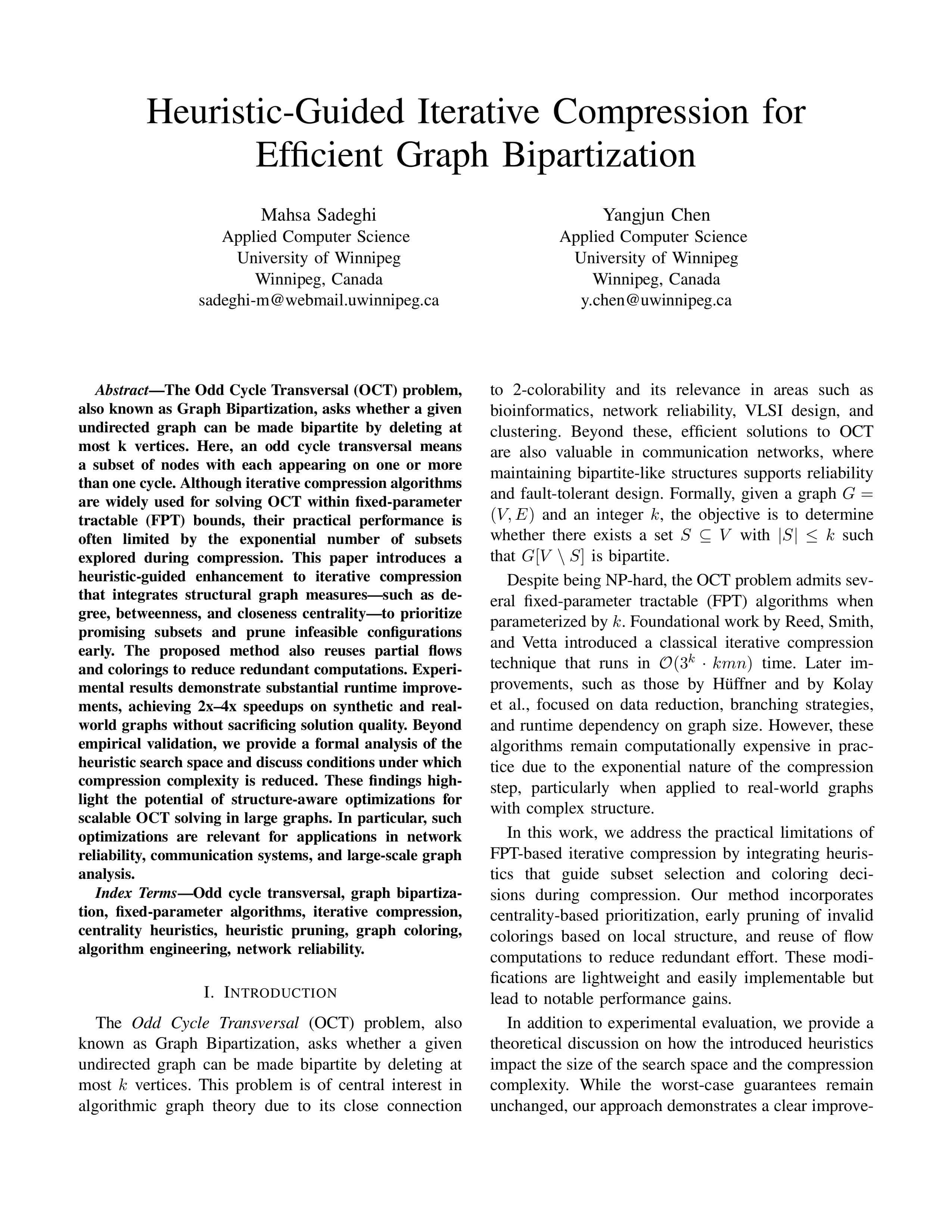 Heuristic-Guided Iterative Compression for Efficient Graph Bipartization Demo