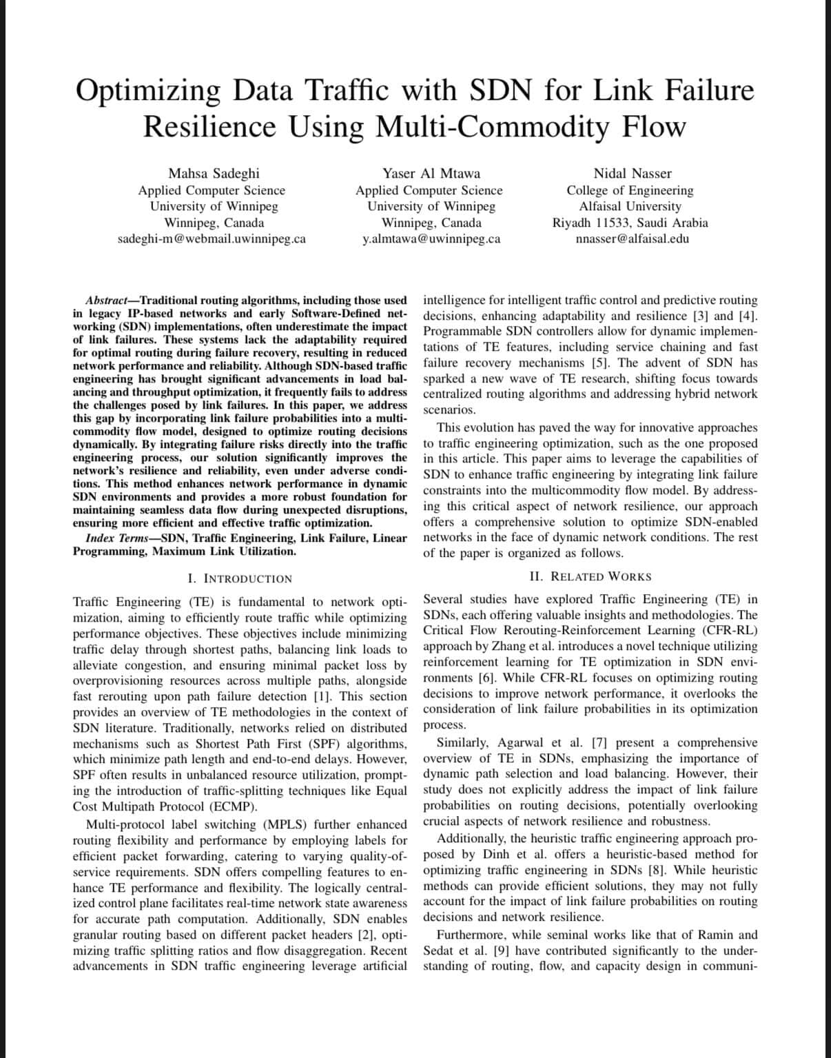 Optimizing Data Traffic with SDN for Link Failure Resilience Using Multi-Commodity Flow Demo